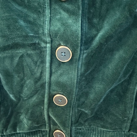 Jones New York Vintage Forest Green velour Jacket - Picture 4 of 6